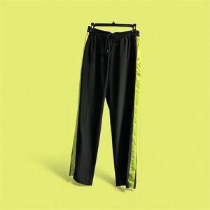 Michael Kors Black And Neon Yellow Athletic Pants